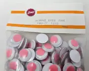144 Zims 17mm Round Pink Paste Glue On Moving Wiggle Googly Plastic Eyes Crafts