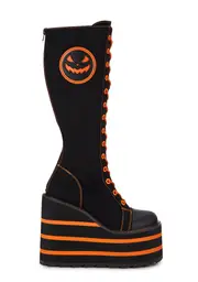 [Y.R.U.] Detention Jack O Lantern Platform Sneakers
