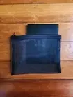 Mary Kay Foldable Stand Up Travel Mirror w/Black Mesh Zip Makeup Bag