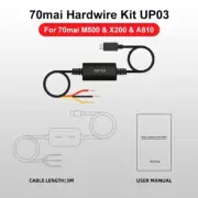 Dash Cam hardwire kit UP03 24H Parking Cable 70mai For X200 A810 M500 USB Type-C