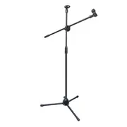 OZNALA 360°Adjustable Microphone Stand Foldable Mic Holder Tripod Two Clip Boom AU