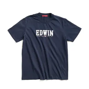 【EDWIN】男裝 網路獨家↘復古EDWIN經典短袖T恤(丈青色)