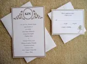 100 Personalized Custom Monogram Wilton Ivory Gold Bridal Wedding Invitations