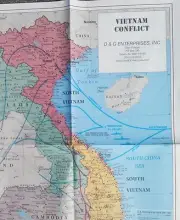 Military DOD Vietnam Vet SEA wall map USArmy USMC USN USAF