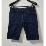 無印良品 MUJI 原色 深藍 刷色 彈性 修身 夏季 涼薄 丹寧 牛仔 短褲