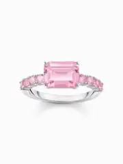 Thomas Sabo TR2451-051-9-54 Silver solitaire ring pink stones