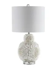 JONATHAN Y Designs 24in Seashell Rosette LED Table Lamp