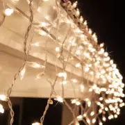150 Icicle String Lights Indoor Outdoor Christmas Icicle Lights White Wire 8.5ft