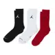 Nike 襪子 Jordan Everyday Crew Socks 三色 黑 白 紅 三雙入 長襪 喬丹 DX9632-902