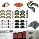 Shell Handle Wooden Jewelry Box Antique Cupboard Furniture Pull Knobs Hardware