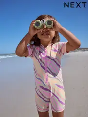 Pink/Purple Zebra Sunsafe Swimsuit (3mths-10yrs) (AJ6916) | $28 - $33