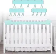3Pcs Crib Rail Cover Protector Safe Teething Guard Wrap for Standard Crib Green