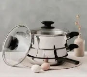 Tupperware Universal Cookware Set Pots Pan Glass Lid Stainless NIB New
