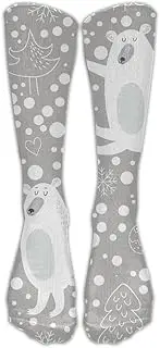 [XMKWI] Christmas Bear Women's Popular Athletic Crew Sock Stocking Soccer Compression Socks