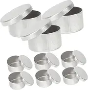 HAPINARY Cosmetic Containers Soil Sample Boxes Set of 9 Round Aluminum Jars Lids for Testing