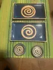 Ceramic Sushi Plates And Condiment Dishes. Set Of Two.