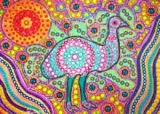 QPuzzles 260 Piece Jigsaw Puzzle - Indigenous Art - Lexi The Emu