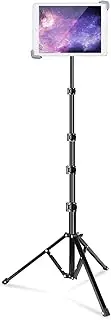 Ipad Tripod Stand, Height Adjustable iPad Stand Holder & iPad Floor Stand with 360° Rotating Mount for iPad Mini, iPad Air, iPad Pro and All 7.9-11.9 Inch Tablets