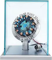 New Version 1:1 Iron Man Arc Reactor MK1,with LED Light, Tony Stark has a Heart Touch Sensitive, No Remote Control Required,Totally Easy Assembly,USB Interface (with Display Case)