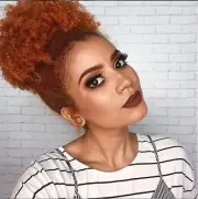 Afro Puff Drawstring Ponytail with Clips in for Black Women Ginger Synthetic Hig