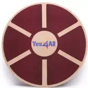 Yes4all Red Wooden Wobble Balance Board Exercise Stability Trainer 15.75”