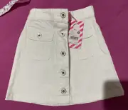 NWT PUMPKIN PATCH Size 5 Denim Skirt WHITE!