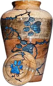 Wooden Pet Urn for Ashes - Cremation Memory Box for Dogs and Cats - Handcrafted Small Urn (X-Small 20 LBS), Persutm-04