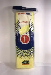 Sponge Mop REFILL TYPE i yellow cellulose squeeze Head butterfly pad 9.5"x3" LCI