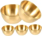 Amosfun 5pcs Stainless Steel Sauce Dishes Small Plates for Dipping Sauces Easy to Clean Seasoning Bowls for Appetizers Salad and Condiments