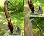 Custom handmade beautiful Viking axe with leather Sheath For Outdoor Camping AU