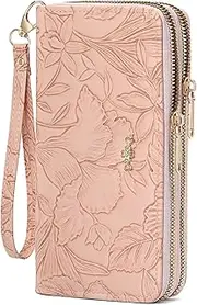 [SENDEFN] Wallet for Women Clutch Double Zip Around Credit Card Holder Leather Women's Wallet Large Capacity