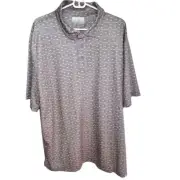 Ocean & Coast Shirt Men's 2XLT Tall Polo Fishing Fish Pattern Golf Outdoor Gray