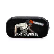 o698 chainsaw man Polyester double pen case Vertical square large capacity stationery case fgy698