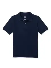 Wonder Nation Boys Short Sleeve Polo Shirt Size LARGE HUSKY Solid Navy New
