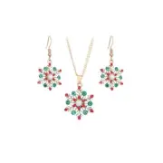 Christmas Necklace Earrings for Women Necklace Earrings Set Christmas Snowflake