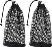 VGOL 2PCS Golf Ball Bag Nylon Drawstring Mesh Pouch Golf Ball Storage Bag for 48-56 Golf Balls Gym Bag Golf Accessory Outdoor Sports Supplies Black