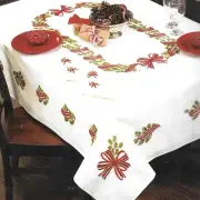 Red Bow Tablecloth to Embroider - 50 x 68"
