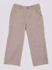 George Toddler Boy or Girl Unisex School Uniform Flat Front Pants, Beige, 2T
