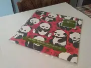 juvenile norcross Red gift wrap panda Bear BRAND NEW & SEALED 1970s