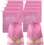 10 PCS Travel Shoe Bag Non-Woven Fabric Dustproof Shoe Bags for Travel, Pink