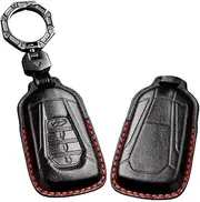 ontto Alloy Car Key fob Cover Fit for Isuzu MUX MU-X D-MAX DMAX 2 Button 2017 2018 2019 smart leather Key case keyring Key Shell holder bag keychian