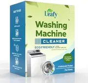 Leafy Washing Machine Cleaner Descaler - 6 Large Unscented Foaming Tablets for Deep Cleaning - Eco Friendly, Septic Safe Works With HE, Front Load and Top Load Washers