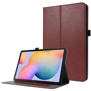 For Samsung Galaxy Tab S8 (2022)/Tab S7 (2020) Case, PU Leather Cover, 2-fold Stand & Card Slots, Brown