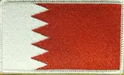 BAHRAIN Flag Patch With Hook & Loop Fastener WHITE Border #6