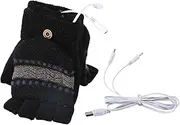 [Generic] Winter Gloves Heated - Warm Gloves Heating Gloves Heated Mitten - Portable Hand Warmer Laptop Gloves Mittens for Riding, Running, Skiing