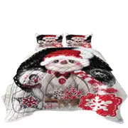 Adorable Christmas Snowflake Wishes Snowman Coverlet