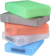 5Pcs Hard Drive Protection Case Durable Plastic Hard Disk Storage Holder White Blue Green Orange Grey Easy to Use Drop Resistant Optimal Loading Design