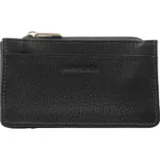 Pierre Cardin Genuine Leather Coin Purse with Keyring Wallet - Black