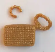 Barbie Doll Small Sparkly Gold Hand Bag Purse w/ Gold Bracelet NEW