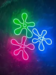 Popping Flowers Neon Sign, Spongebob flower neon sign, Led Neon Sign, Wall Decor